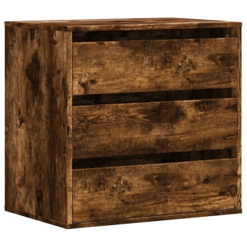 Dulap colț cu sertare stejar fumuriu 60x41x58 cm lemn prelucrat - Img 2