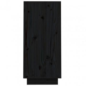 Dulap consolă, negru, 60x34x75 cm, lemn masiv de pin - Img 6