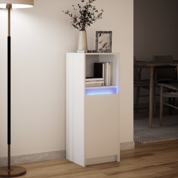 Dulap cu LED, alb, 38x34x100 cm, lemn prelucrat - Img 8