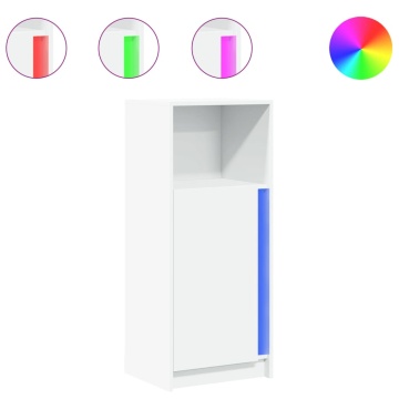 Dulap cu LED, alb, 42,5x34x100 cm, lemn prelucrat - Img 2