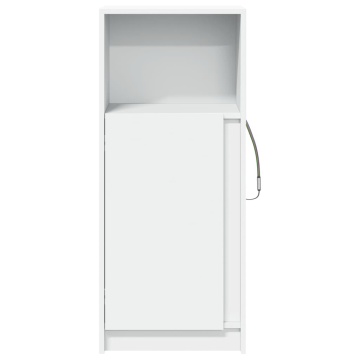 Dulap cu LED, alb, 42,5x34x100 cm, lemn prelucrat - Img 5