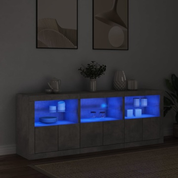 Dulap cu lumini LED, gri beton, 181,5x37x67 cm - Img 3