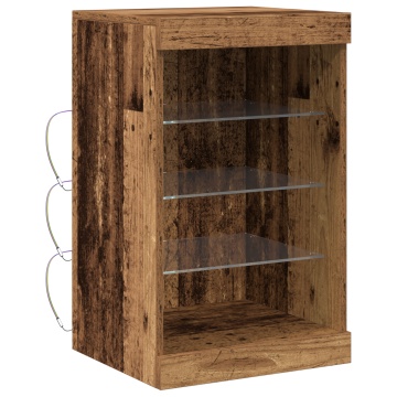 Dulap cu lumini LED, lemn vechi, 41x37x67 cm - Img 2