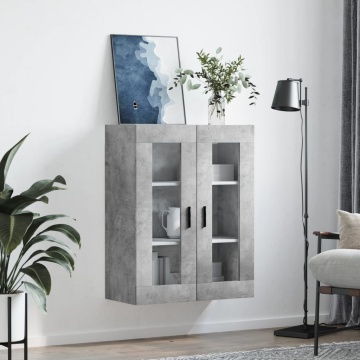 Dulap cu montaj pe perete, gri beton, 69,5x34x90 cm - Img 3