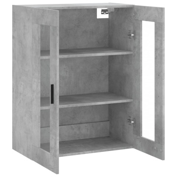 Dulap cu montaj pe perete, gri beton, 69,5x34x90 cm - Img 5