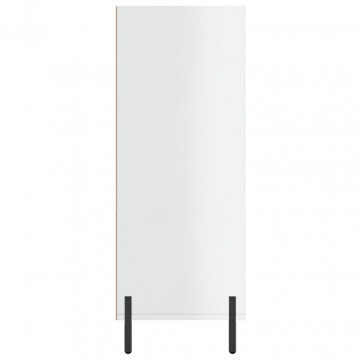 Dulap cu rafturi alb extralucios 69,5x32,5x90 cm lemn compozit - Img 8