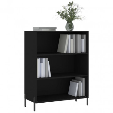 Dulap cu rafturi, negru, 69,5x32,5x90 cm, lemn compozit - Img 3