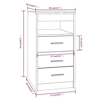 Dulap cu sertar, sonoma gri, 40x50x76 cm, lemn prelucrat - Img 7