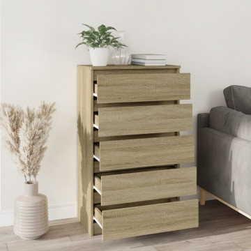 Dulap cu sertar, stejar sonoma, 60x36x103 cm, lemn prelucrat - Img 3