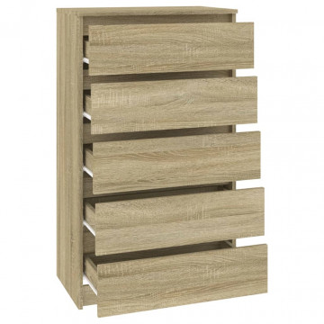 Dulap cu sertar, stejar sonoma, 60x36x103 cm, lemn prelucrat - Img 6