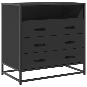 Dulap cu sertare, negru, 70x41x70 cm, lemn compozit - Img 2