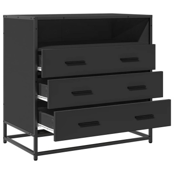 Dulap cu sertare, negru, 70x41x70 cm, lemn compozit - Img 8