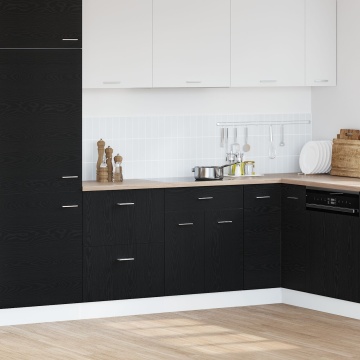 Dulap cu Sertare Negru din Stejar - 60x46x81.5 cm Fabricat din Lemn Prelucrat - Img 1