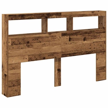 Dulap cu tăblie cu LED Lemn vechi 160x17x102 cm - Img 5