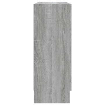 Dulap cu vitrină, gri sonoma, 82,5x30,5x80 cm, lemn prelucrat - Img 4