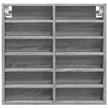 Dulap cu vitrină, sonoma gri, 60x8,5x58 cm, lemn prelucrat - Img 4