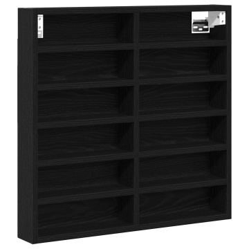 Dulap cu vitrină, stejar negru 60x8,5x58 cm lemn prelucrat - Img 2