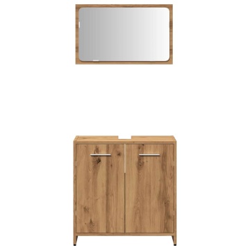 Dulap de baie cu oglindă Artisan Stejar lemn prelucrat - Img 4