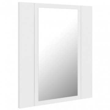 Dulap de baie cu oglindă & LED, alb, 40x12x45 cm - Img 7
