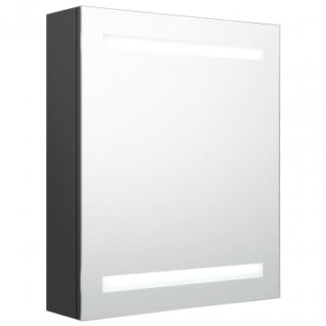 Dulap de baie cu oglindă și LED, antracit, 50x14x60 cm - Img 2
