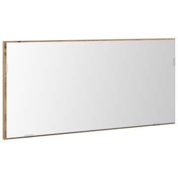 Dulap de baie cu oglindă și LED, stejar artizanal, 80x37 cm - Img 2