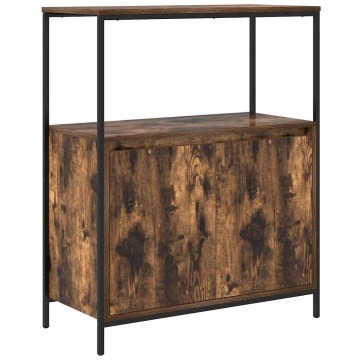 Dulap de baie cu rafturi stejar afumat 76,5x35x95 cm - Img 2