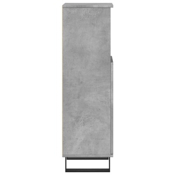 Dulap de baie, gri beton, 30x30x100 cm, lemn prelucrat - Img 8