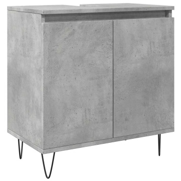 Dulap de baie, gri beton, 58x33x60 cm, lemn prelucrat - Img 2