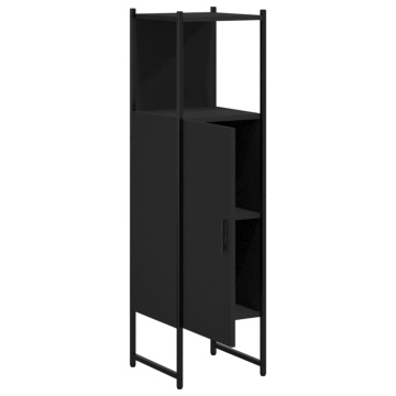 Dulap de baie, negru, 33x33x120,5 cm, lemn prelucrat - Img 5
