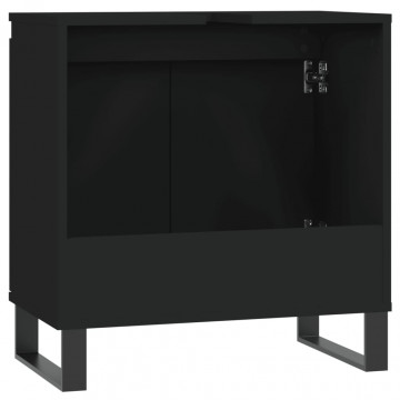 Dulap de baie, negru, 58x33x60 cm, lemn prelucrat - Img 6