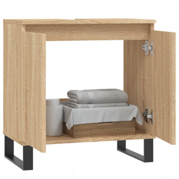 Dulap de baie, stejar sonoma, 58x33x60 cm, lemn prelucrat - Img 3