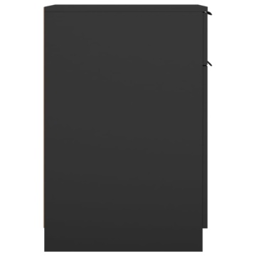 Dulap de birou, negru, 33,5x50x75 cm, lemn prelucrat - Img 7