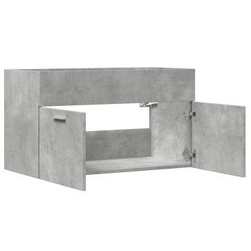 Dulap de chiuvetă baie gri beton, 90x38,5x46 cm, lemn prelucrat - Img 6