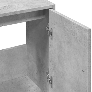 Dulap de chiuvetă, gri beton, 63x29x55 cm, lemn prelucrat - Img 7