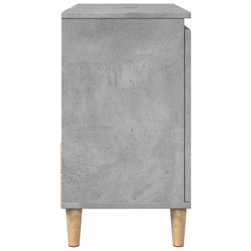 Dulap de chiuvetă, gri beton, 65x33x60 cm, lemn prelucrat - Img 5