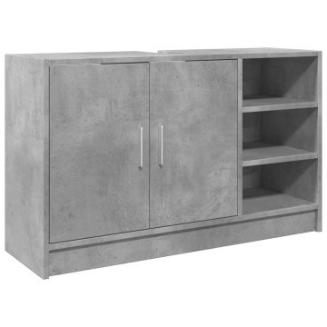 Dulap de chiuvetă, gri beton, 90x29x55 cm, lemn prelucrat - Img 2