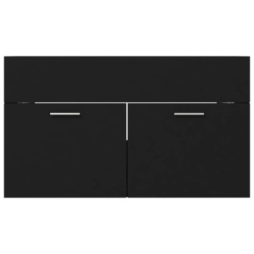 Dulap de chiuvetă, negru, 80x38,5x46 cm, PAL - Img 8
