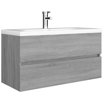 Dulap de chiuvetă, sonoma gri, 90x38,5x45 cm, lemn prelucrat - Img 4