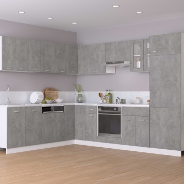Dulap de cuptor, gri beton, 60x46x81,5 cm, lemn prelucrat - Img 3