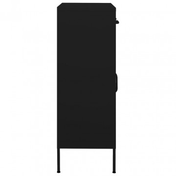 Dulap de depozitare, negru, 80x35x101,5 cm, oțel - Img 5