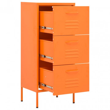 Dulap de depozitare, portocaliu, 42,5x35x101,5 cm, oțel - Img 5