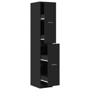 Dulap de farmacie, negru, 30x41x174,5 cm, lemn prelucrat - Img 2