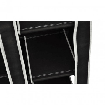 Dulap de haine pliabil, negru, 110 x 45 x 175 cm - Img 4