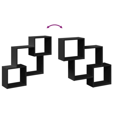 Dulap de perete, 78x18x71 cm, negru, lemn prelucrat - Img 6