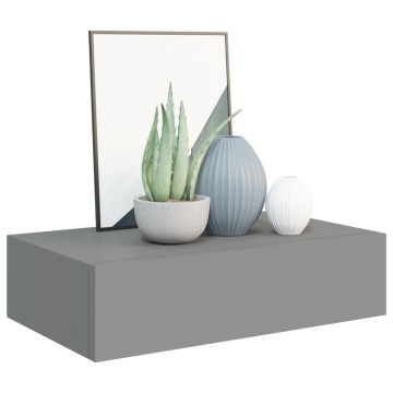 Dulap de perete cu sertar, 2 buc., gri, 40x23,5x10 cm, MDF - Img 3