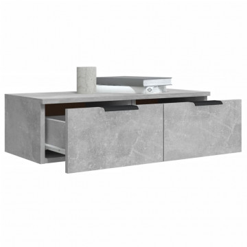Dulap de perete, gri beton, 68x30x20 cm, lemn compozit - Img 8