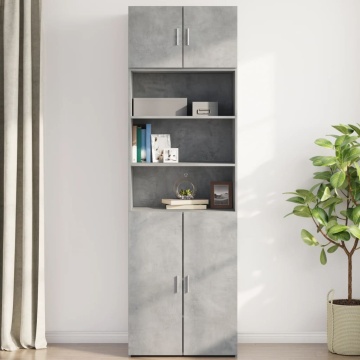 Dulap de perete, gri beton, 70x42,5x40 cm, lemn prelucrat - Img 3