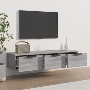 Dulap de perete, gri sonoma, 102x30x20 cm, lemn compozit - Img 3