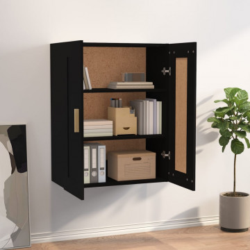 Dulap de perete, negru, 69,5x32,5x90 cm, lemn prelucrat - Img 3