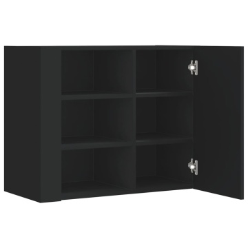 Dulap de perete, negru, 75x35x60 cm, lemn prelucrat - Img 6